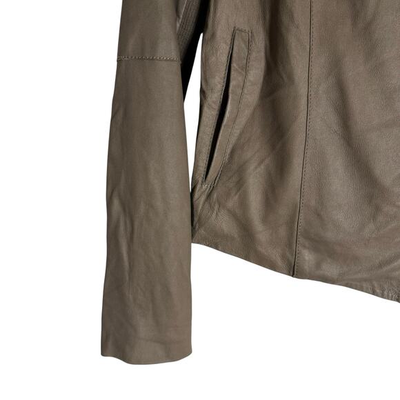 Vince Brown Genuine Leather Biker Moto Asymmetric Jacket Size Medium - Picture 5 of 14